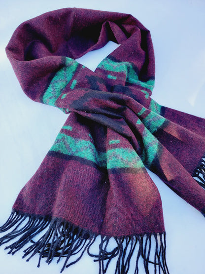 Scarf, Shawl, Extra Soft Unisex Head Cover - Cherry/Black