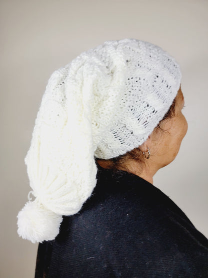 Beanie, Long Winter Hat with Ponpon