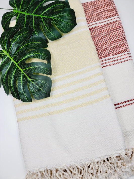 Turkish Towel - Easy Carry Quick Dry Throw - Yellow
