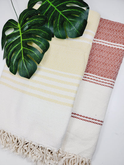 Turkish Towel - Easy Carry Quick Dry Throw - Yellow