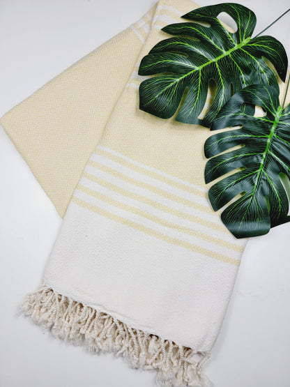 Turkish Towel - Easy Carry Quick Dry Throw - Yellow