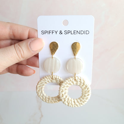 Lana Earrings - Light Rattan Seashell