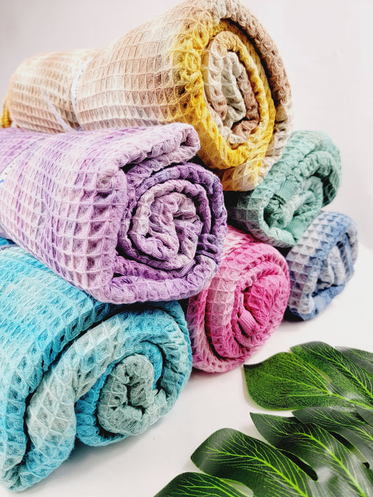 Bundle 5 Pack Bath,Beach Towel, Waffle Tie dye Towel