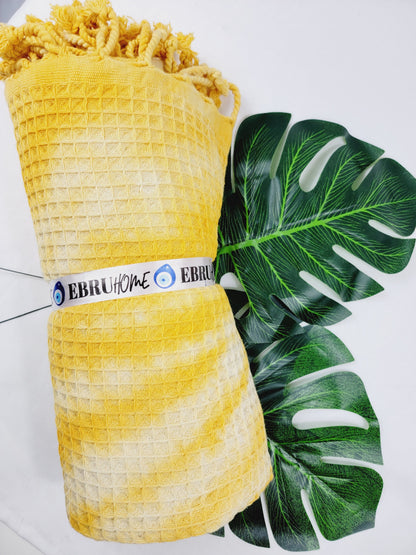 Bath Towel, Waffle Towel, Turkish Beach Towel, Handmade Tie dye