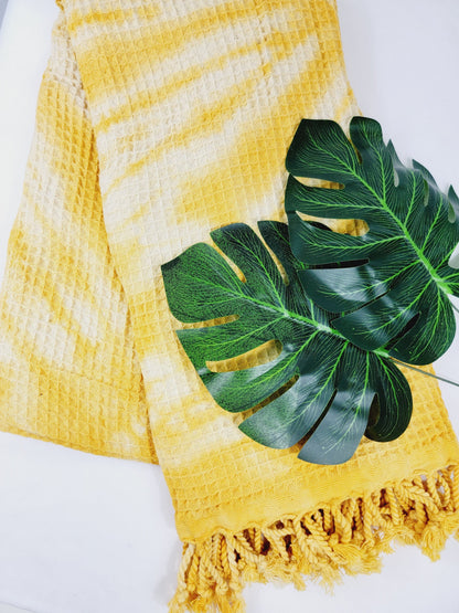 Bath Towel, Waffle Towel, Turkish Beach Towel, Handmade Tie dye