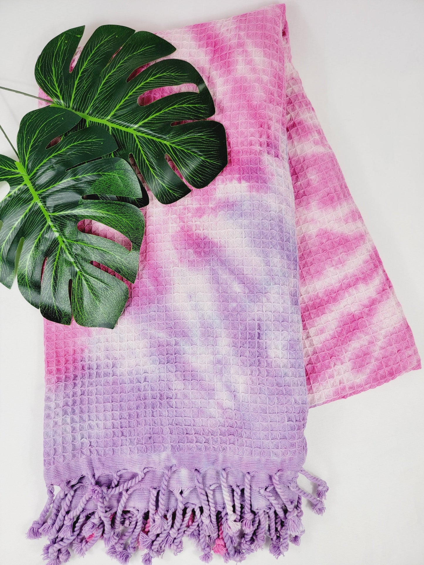 Bath Towel, Waffle Towel, Turkish Beach Towel, Handmade Tie dye