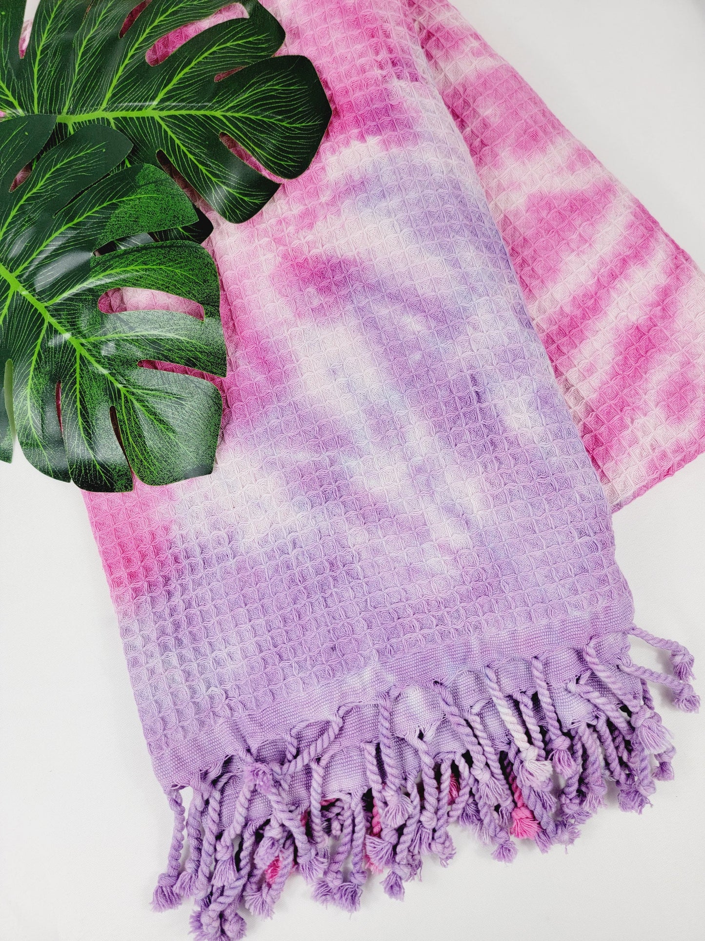 Bath Towel, Waffle Towel, Turkish Beach Towel, Handmade Tie dye