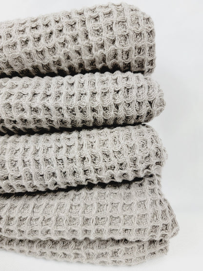 Waffle Towel, Throw Lightweight Quick Dry - Gray