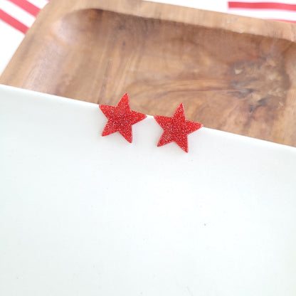 Liberty Star Studs - Red