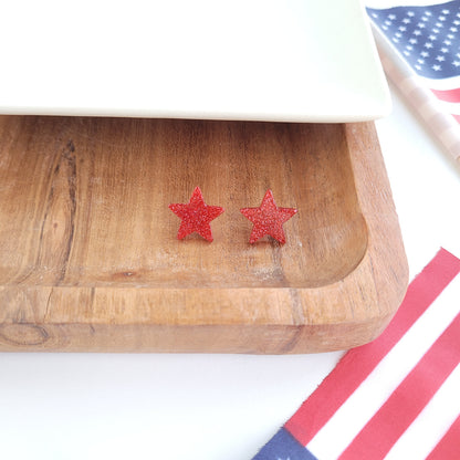 Liberty Star Studs - Red