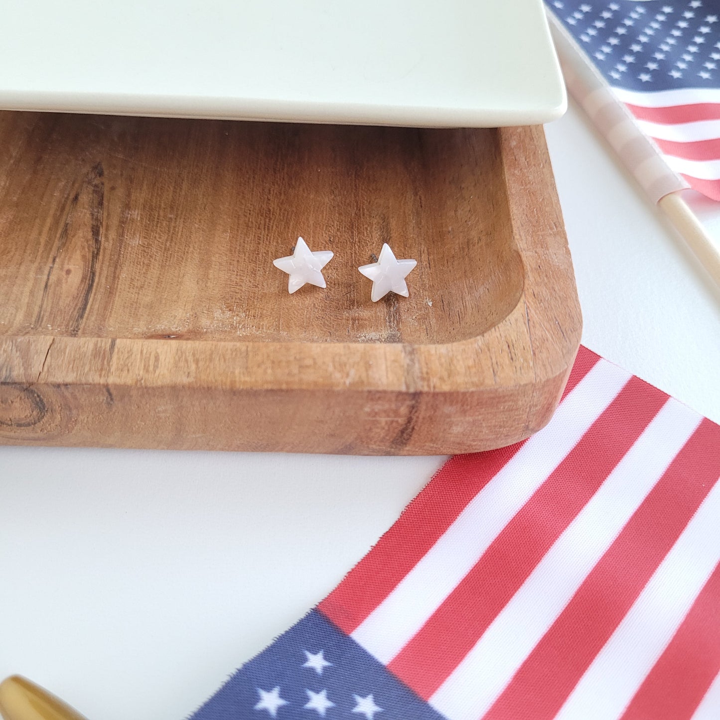 Star Studs- Pearly White