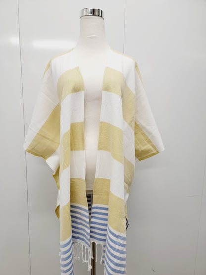 Beach cover up, Beach Dress open front - Mustard