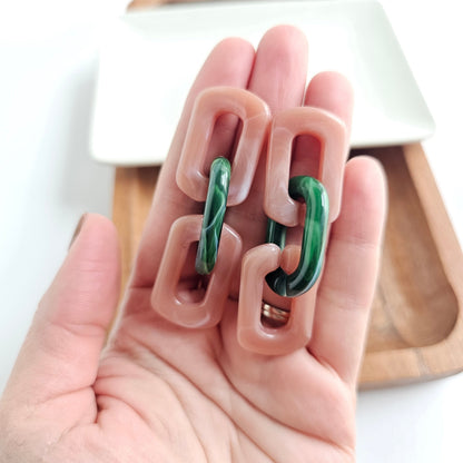 Tabitha Earrings - Vintage Rose & Forest Green