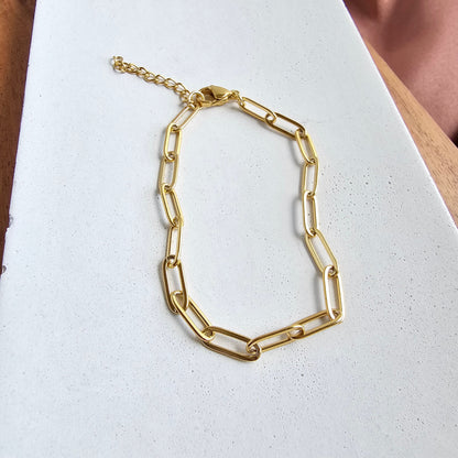 Luxe Gold Paper Clip Bracelet