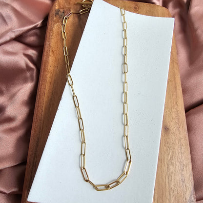 Luxe Gold Paper Clip Chain - 20"