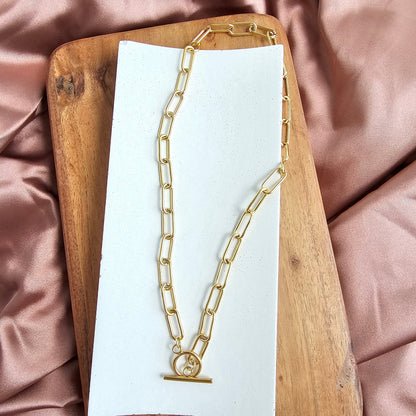 Luxe Gold Chunky Paper Clip Chain - 20"