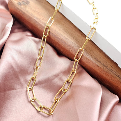 Luxe Gold Chunky Paper Clip Chain - 18"
