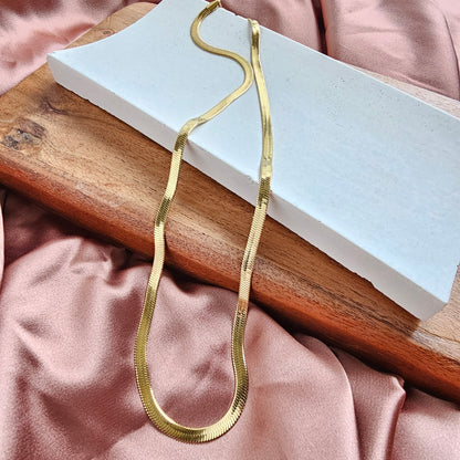 Luxe Gold Herringbone Chain - 20"