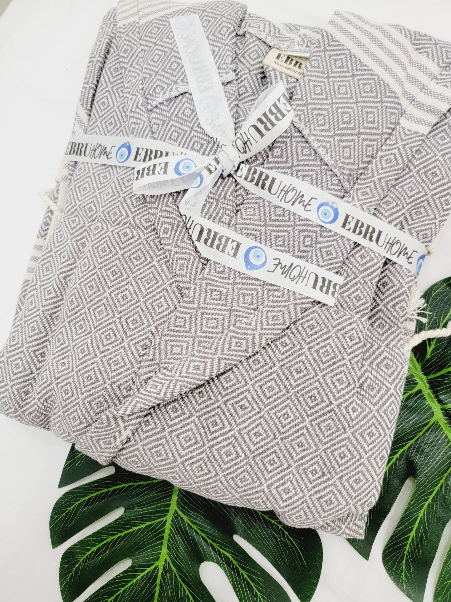 Unisex Robe, Beach or spa Robe with pockets - Gray