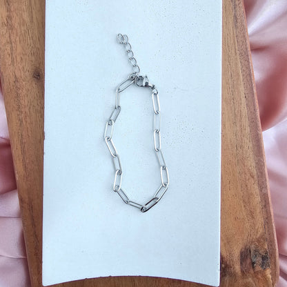 Luxe Silver Paper Clip Bracelet