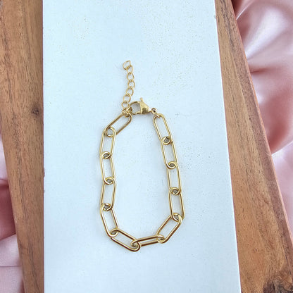 Luxe Gold Chunky Paper Clip Bracelet
