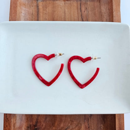 Heart Hoops - Red
