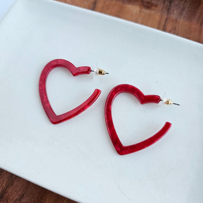 Heart Hoops - Red