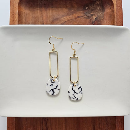 Mila Earrings - Marble
