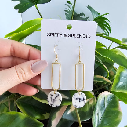 Mila Earrings - Marble