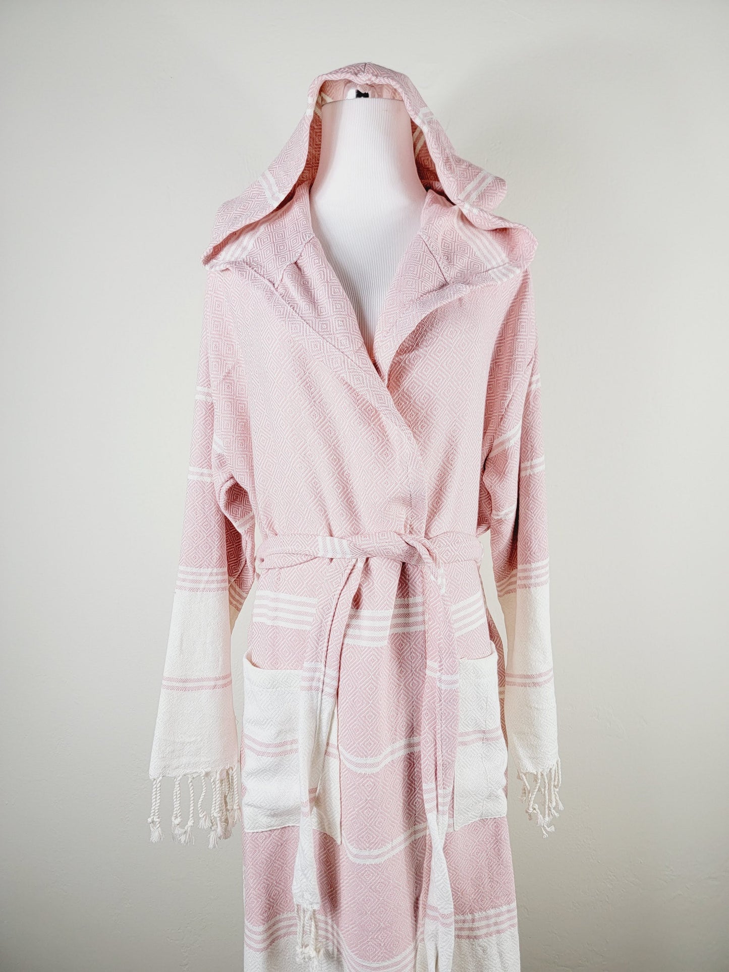 Unisex Robe, Beach or spa Robe with pockets - Pink