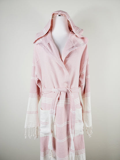 Unisex Robe, Beach or spa Robe with pockets - Pink