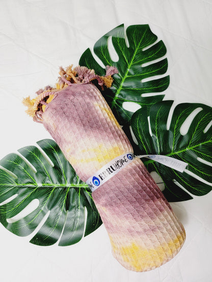Bath Towel, Waffle Towel, Turkish Beach Towel, Handmade Tie dye