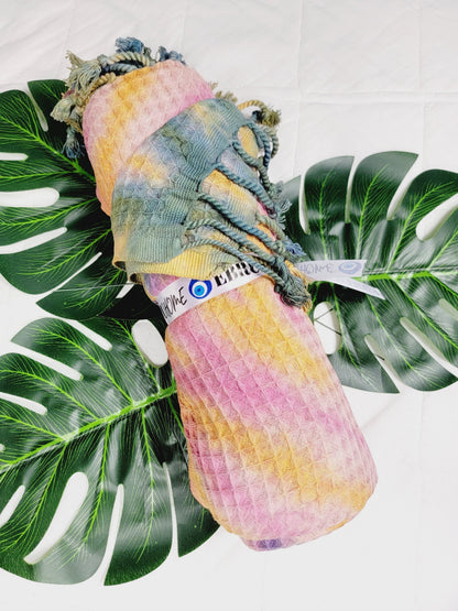 Bath Towel, Waffle Towel, Turkish Beach Towel, Handmade Tie dye