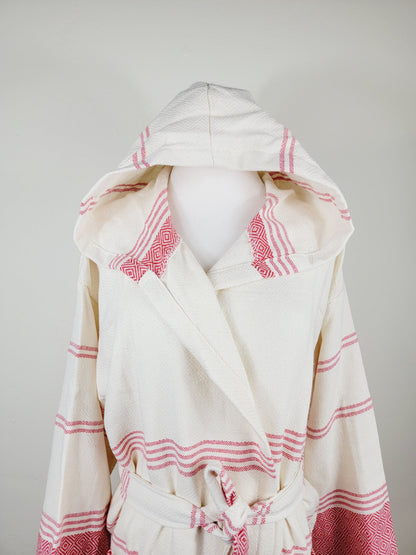 Unisex Robe, Beach or spa Robe with pockets - Red