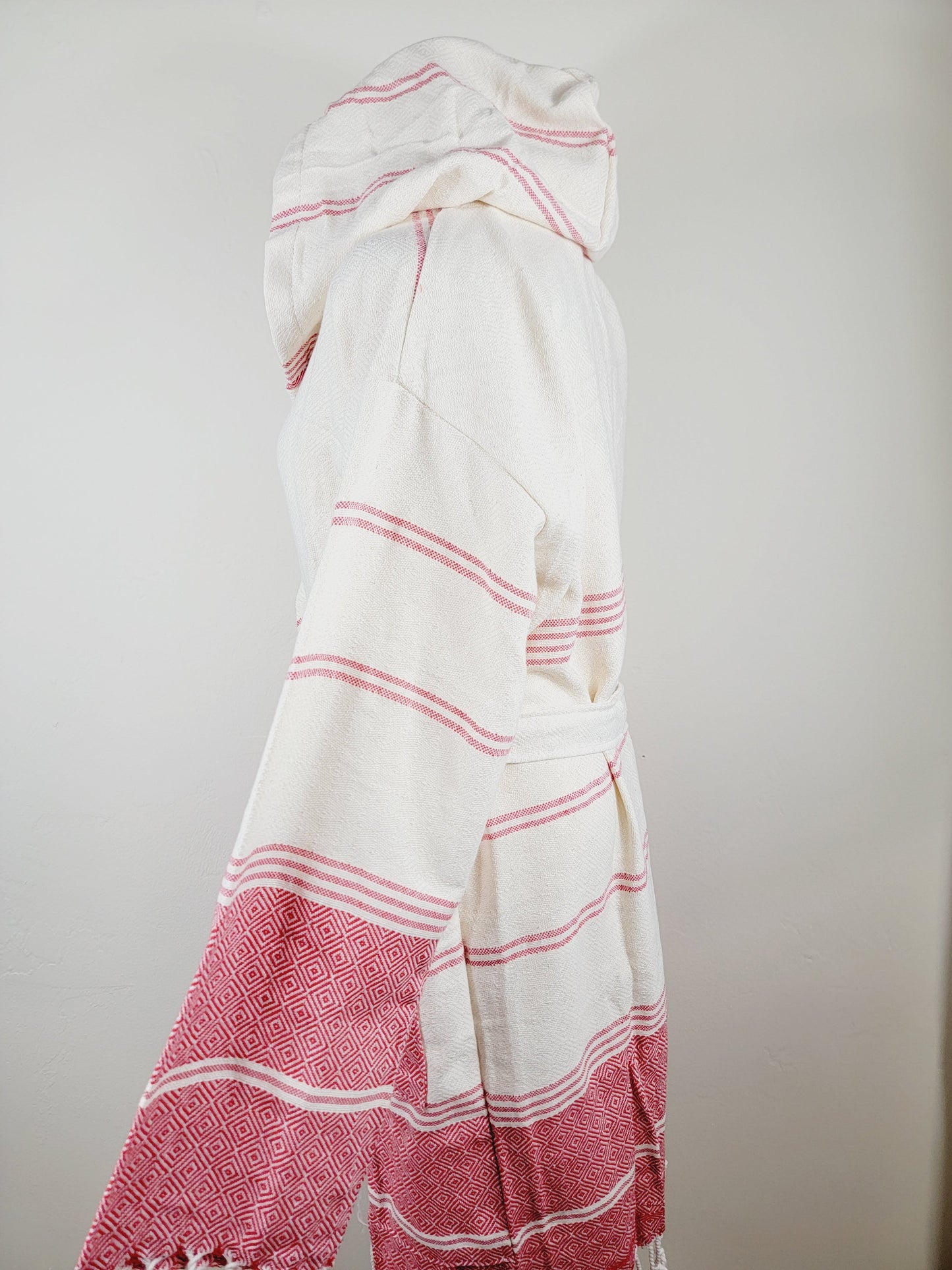 Unisex Robe, Beach or spa Robe with pockets - Red