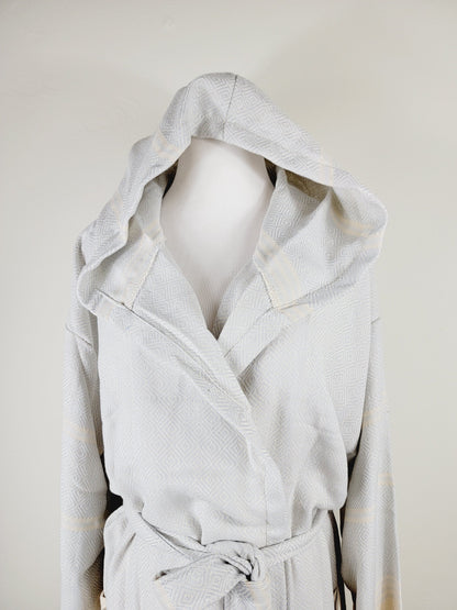 Unisex Robe, Beach or spa Robe with pockets - Light Gray