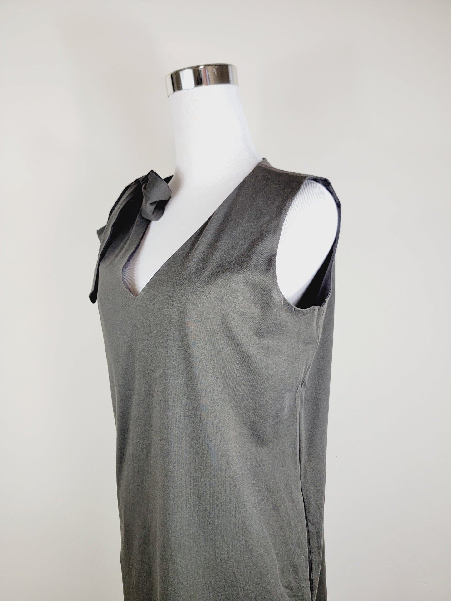 Jersey dress v neck tie shoulder with pockets Premium Quality