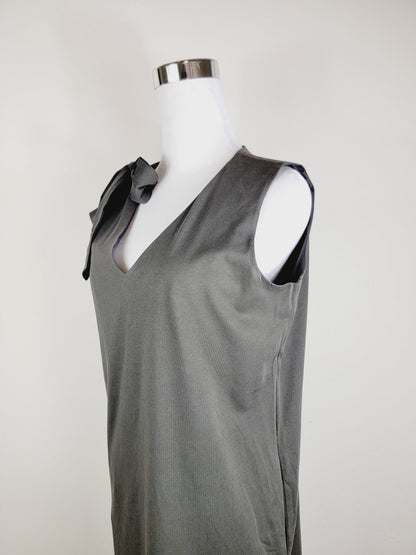Jersey dress v neck tie shoulder with pockets Premium Quality