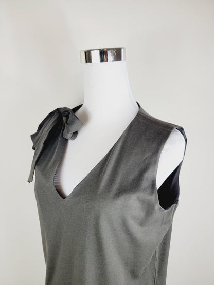 Jersey dress v neck tie shoulder with pockets Premium Quality