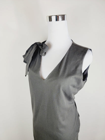 Jersey dress v neck tie shoulder with pockets Premium Quality