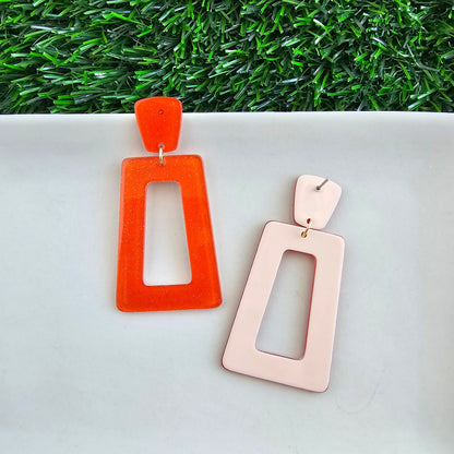 Avery Earrings - Orange Glitter