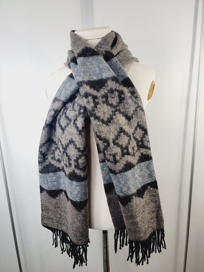 Scarf, Shawl, Extra Soft Unisex Head Cover - Brown/Black
