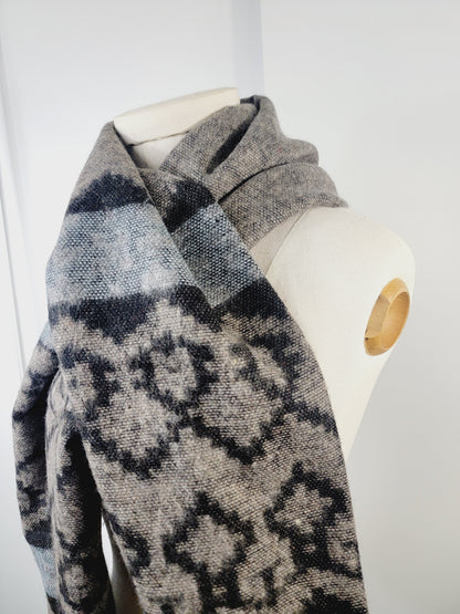 Scarf, Shawl, Extra Soft Unisex Head Cover - Brown/Black