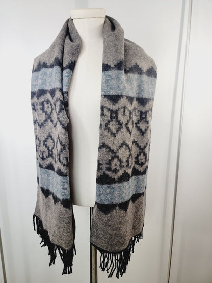 Scarf, Shawl, Extra Soft Unisex Head Cover - Brown/Black