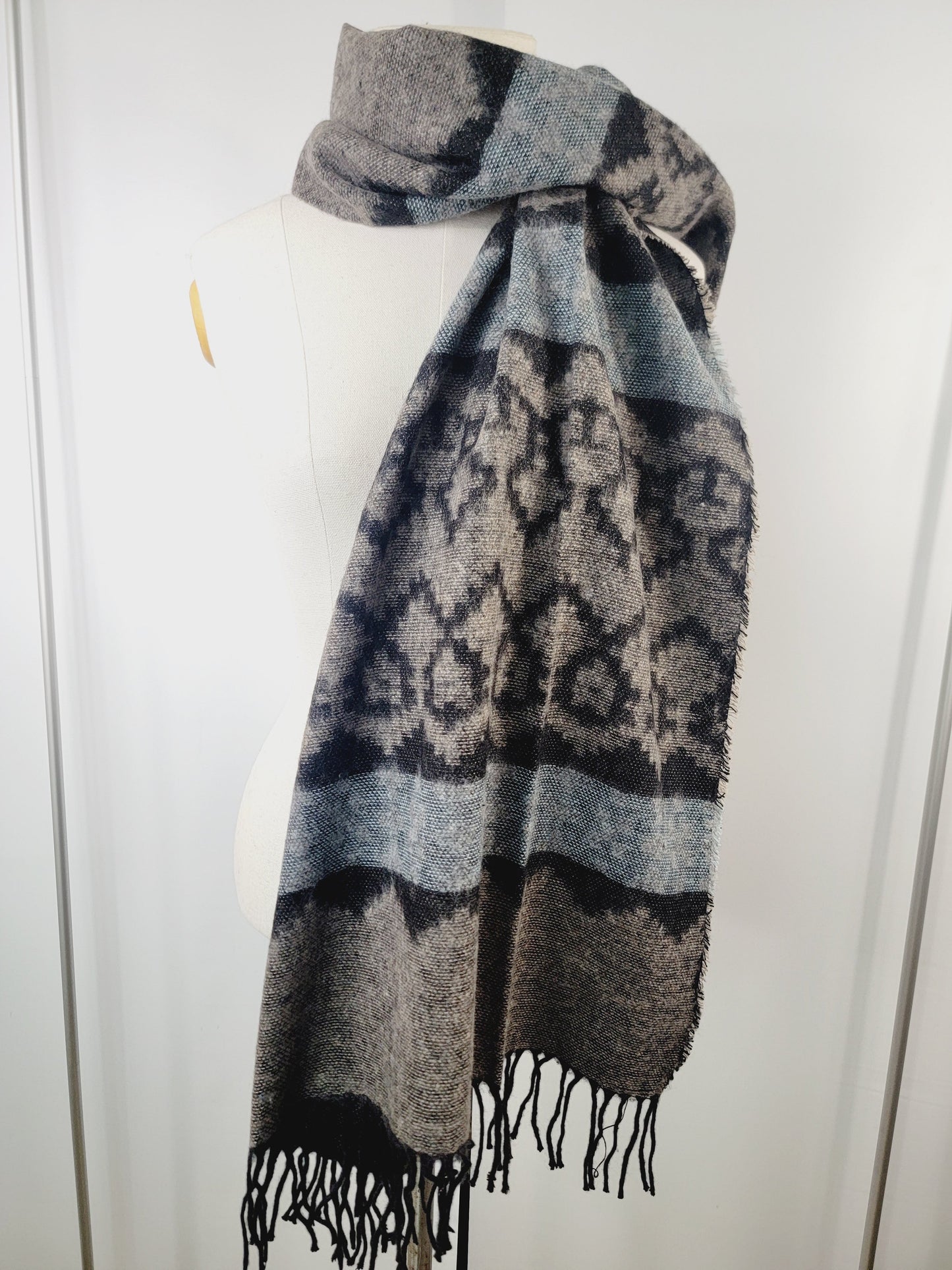 Scarf, Shawl, Extra Soft Unisex Head Cover - Brown/Black