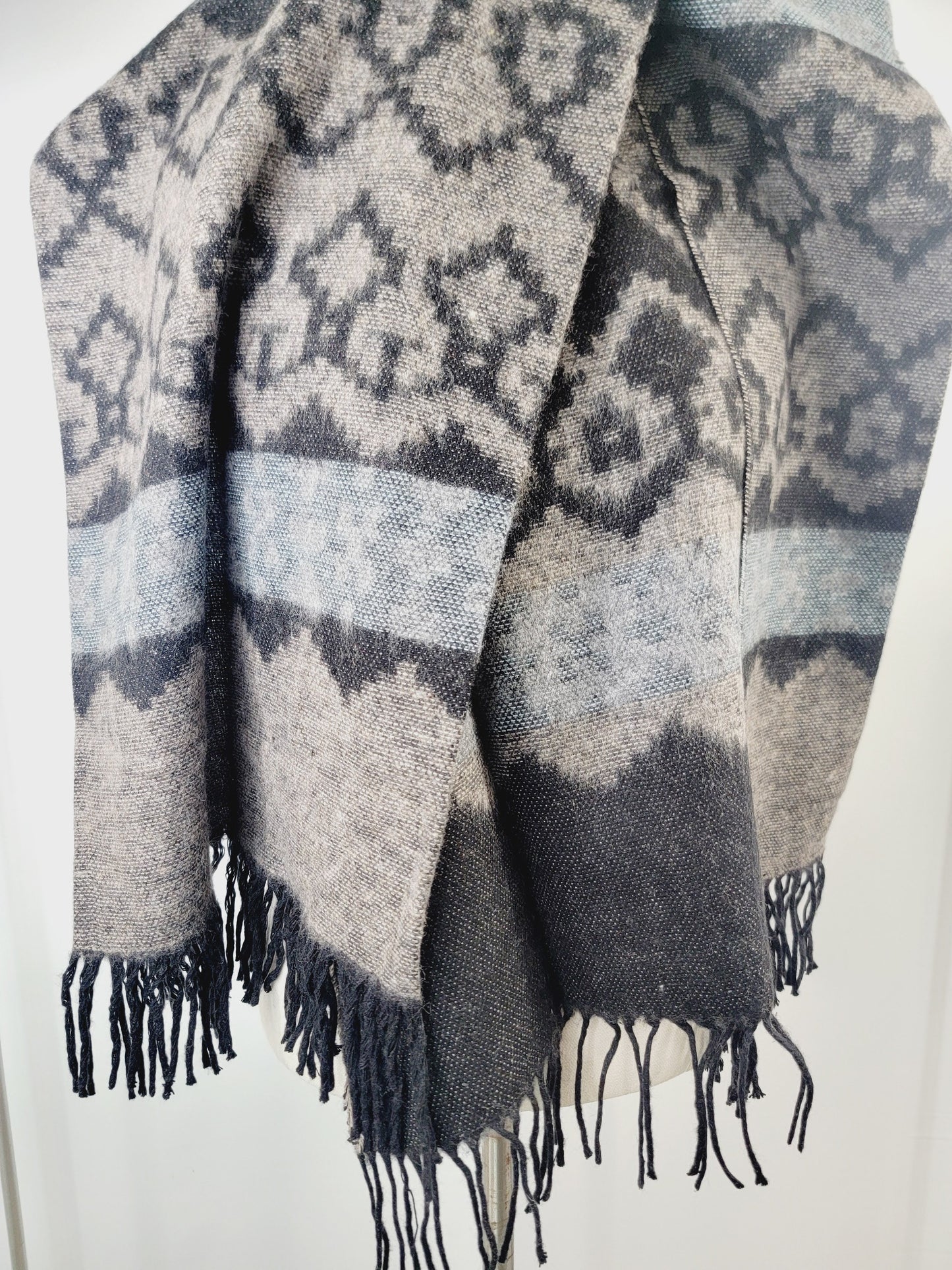 Scarf, Shawl, Extra Soft Unisex Head Cover - Brown/Black