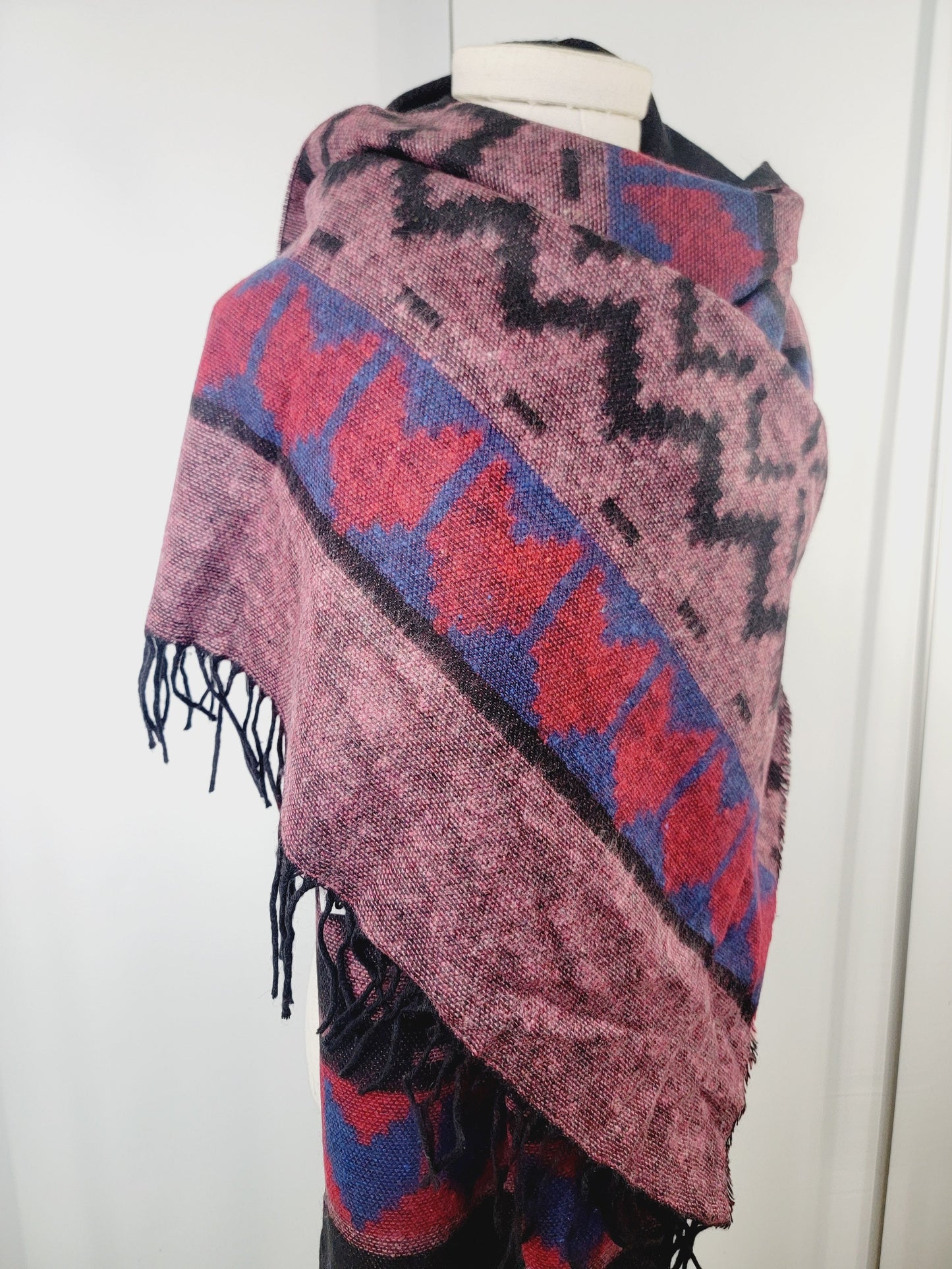 Scarf, Shawl, Extra Soft Unisex Head Cover - Pink/Black