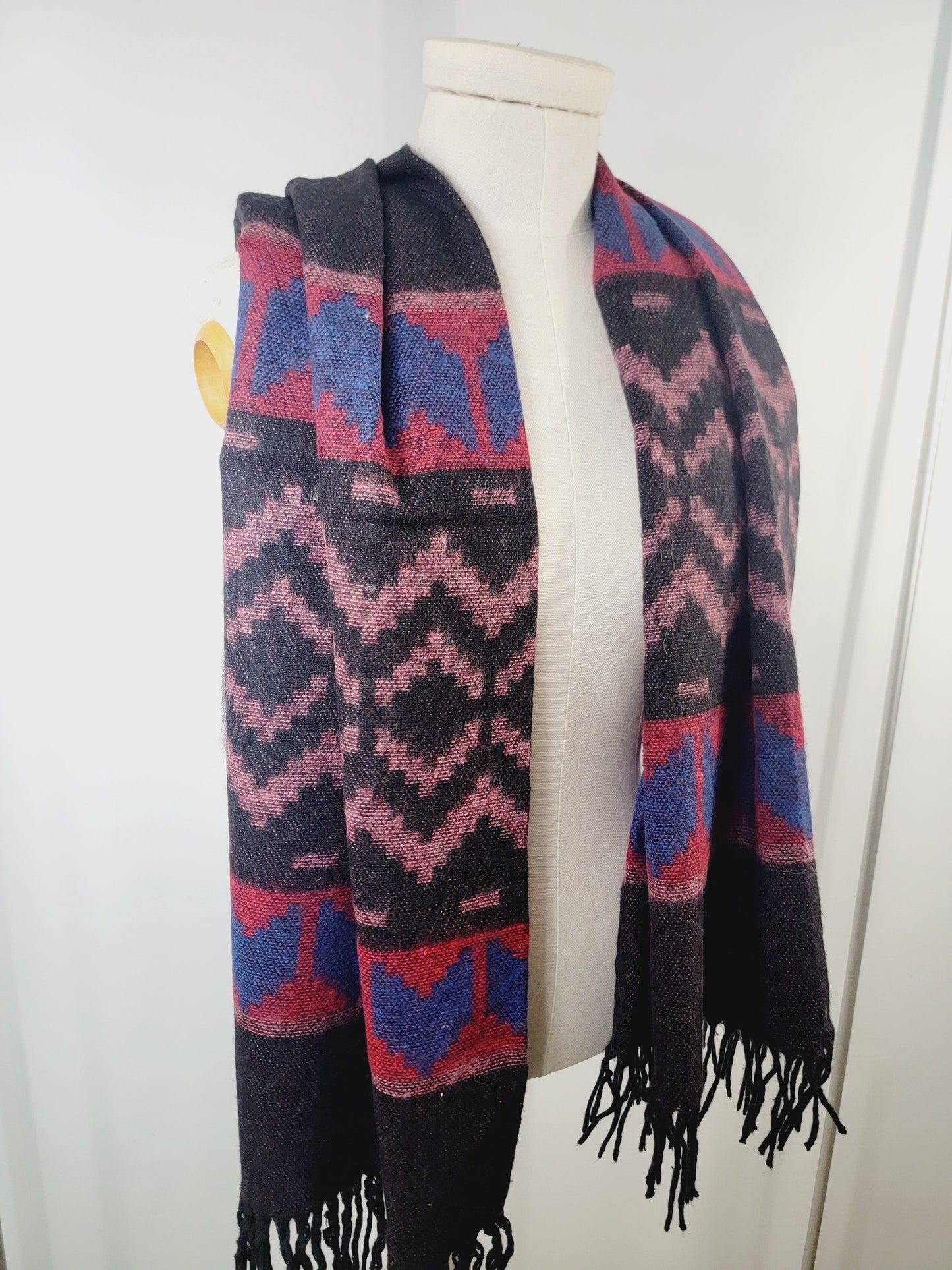 Scarf, Shawl, Extra Soft Unisex Head Cover - Pink/Black