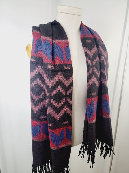 Scarf, Shawl, Extra Soft Unisex Head Cover - Pink/Black