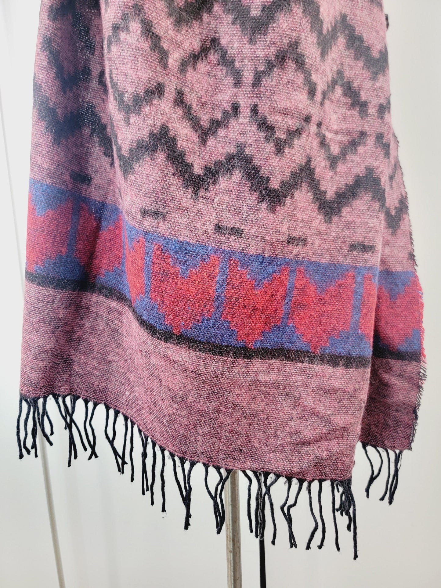 Scarf, Shawl, Extra Soft Unisex Head Cover - Pink/Black